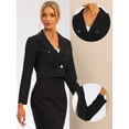 thumbnail image 2 of Chaqueta Corta Tipo Blazer para Mujer con Solapa Informal para Oficina Negro M, 2 of 6