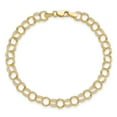 thumbnail image 4 of 10k Yellow Gold Triple Link Chain Charm Bracelet, 4 of 10
