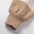 thumbnail image 5 of Arlun Women's Open Front Cropped Cardigan Sweaters Colorful Long Sleeve Knit Tops Soft Comfortable Trendy Color Block Lantern Sleeves Short Cardigans Outwear Brown XXXL, 5 of 7