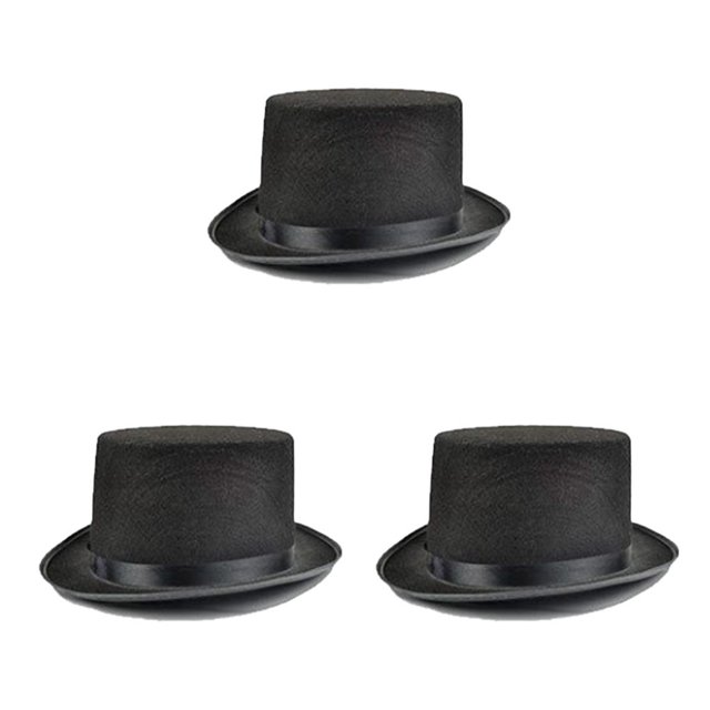 Guardurnaity Top Hat Cosplay Prop Suministros de fiesta multipropósito Tela no tejida Bar Accesorios Interior Hogar Sombrero Negro / Adulto / Medio Type1 NO1