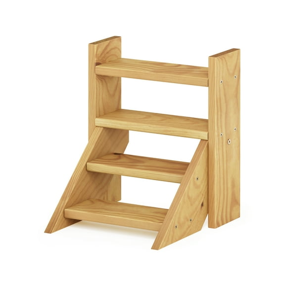 Furinno TIOMAN Plant Stand Indoor Outdoor, Tabletop Mini Ladder Planter Stand, Planter Shelf, Organizers, Indoor, Outdoor, Patio, Balcony, Garden, Pine Wood