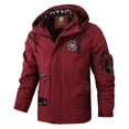 thumbnail image 3 of Multiple Pocket Design Embroidery Long Sleeve Zip UpDrawstring Hooded jacket, Men's Stand Collar Thin Jacket For SpringOutdoor, 3 of 4