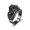 Black, variant on Unisex Skull Ring Black Gold Electroplated Copper Punk Ring For Men And Women European American Couple Jewelry Gift