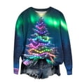 thumbnail image 5 of asdoklhq Christmas Sweatshirts for Women Christmas Round Neck Printed Loose Sweater Long-sleeved Top Multicolor 2X, 5 of 5