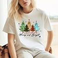thumbnail image 2 of Merry and Bright Graphic T-Shirt | Colorful Christmas Tree Holiday Tee, 2 of 5
