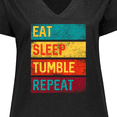 thumbnail image 4 of Inktastic Tumbling Gift Eat Sleep Tumble Repeat Women's Plus Size V-Neck T-Shirt, 4 of 5