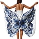 thumbnail image 2 of Playa de las Mujeres Cubre-Ups Sarong con Correa Ajustable Y Transparente Drapeado, Tejido Blanco Que Fluye para la Piscina, la Moda Del Resort, 2 of 9
