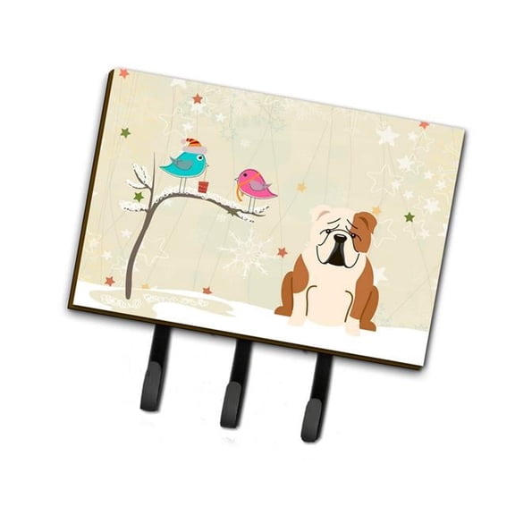 Christmas Presents Between Friends English Bulldog Fawn White Leash or Key Holder