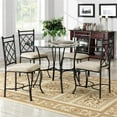 thumbnail image 2 of Pemberly Row Transitional Glass Top Metal 5 Piece Dinette in Black, 2 of 9