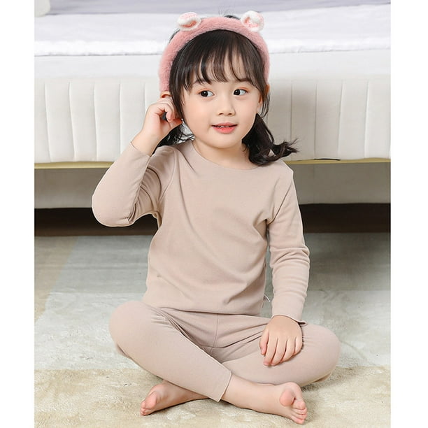 Sonducket Calzoncillos largos para ninos conjunto de ropa interior de invierno para ninos Color solido manga completa base capa base clima frio Ropa interior Amarillo Sonducket AP013731 03 Bodega Aurr...