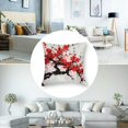 thumbnail image 5 of Acheng  Flower Pillow Cover Set of 2,Red Flower Oriental Style Painting Plum Blossom in Double Sided Square Pillow Cases Pillowcase Sofa Cushion 24x24in, 5 of 7