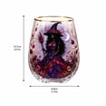 thumbnail image 3 of Halloween Glass Cups, Witch Glass Cup, Autumn Glass Cup, Witchcore Glass, Purple Witch Pattern Stemless Clear Glass, for Spooky Season Daily Drinking, Halloween Party Serving,, 3 of 6