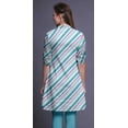 thumbnail image 3 of Bimba Short Kurtis For Ladies Printed Mandarin Collar Roll Up Sleeve Dress, 3 of 6