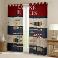 thumbnail image 2 of Homewish Hunting and Fishing Curtains Pack of 2 (42x84 Each), Rustic Cabin Paddle Curtains Blackout, Wheat Navy Abstract Bedroom Curtains, Curtains Blackout Decor, 2 of 6