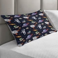 thumbnail image 2 of Alien Quilted Pillowcover, Galaxy Asteroid Astronaut UFO Spaceship Outer Space Themed Pattern, Standard King Size Accent Pillow Cover for Bedroom, 36" x 20", Multicolor, by Ambesonne, 2 of 2
