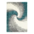 thumbnail image 3 of Unique Loom Soft Touch Shag Collection Area Rug - Selin (4' 1" x 6' 1" Rectangle Turquoise/Gray), 3 of 7