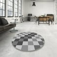 thumbnail image 4 of Ahgly Company Machine Washable Indoor Round Transitional Gray Cloud Gray Area Rugs, 5' Round, 4 of 7