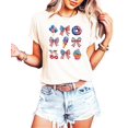 thumbnail image 5 of 4th of July Shirt for Women Patriotic Bows Sweets Family Matching Reunion Tee for Girls Natural Shirt Medium, 5 of 7