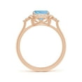 thumbnail image 2 of ANGARA Natural Cushion 1.85 ct Aquamarine Halo Ring with Trio Diamonds in 14K Rose Gold for Women (Size-9x7mm) | March Birthstone, Anniversary, Jewelry Gift for Women | Natural Aquamarine Ring, 2 of 9