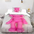 thumbnail image 2 of Pink Kaws Cartoon Characters Duvet Cover - Single Bedding Set With Zipper Microfibre Duvet Cover Sets With Matching Pillowcase, 2 of 5