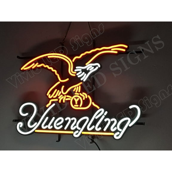 Queen Sense 24"x20" Custom Yuenglings Eagle LED Sign Light Neon Signs With Dimmer Party Home Wall Decor Lights W124YLELV2-XLED