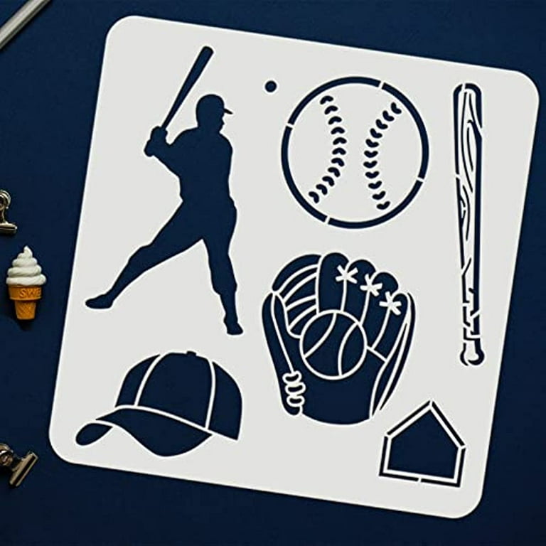 Baseball Stencils 11.8x11.8 inch Baseball Player Stencil Plastic Baseball Bat Cap Glove Pattern Stencils Reusable Baseball Theme Stencils DIY Stencil for Ball Sports Field Ball Game - Walmart.com baseball-stencils-11-8x11-8-inch-baseball-player-stencil-plastic-baseball-bat-cap-glove-pattern-stencils-reusable-baseball-theme-stencils-diy-stencil-for-ball-sports-field-ball-game-walmart-com