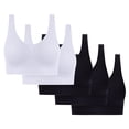 thumbnail image 2 of Gmluru Bras for Women Seamless Comfort Wire-Free Bra 5-Pack Soft Breathable Racerback for Gentle Lift Black S-4XL, 2 of 6