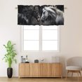 thumbnail image 2 of Horse Valance Curtain for Kitchen Black White Horse Herd Western Wild Animal Window Valance for Living Room Bedroom, Kitchen Valance Rod Pocket Window Decor Curtain 54 by 18 in, 1 Panel, 2 of 6