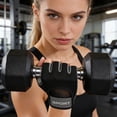 thumbnail image 5 of Half-Finger Fitness Gloves With Wrist Strap Fingerless Workout Gloves Gym Gloves Training Gloves Silicone Palm Padding, 5 of 5