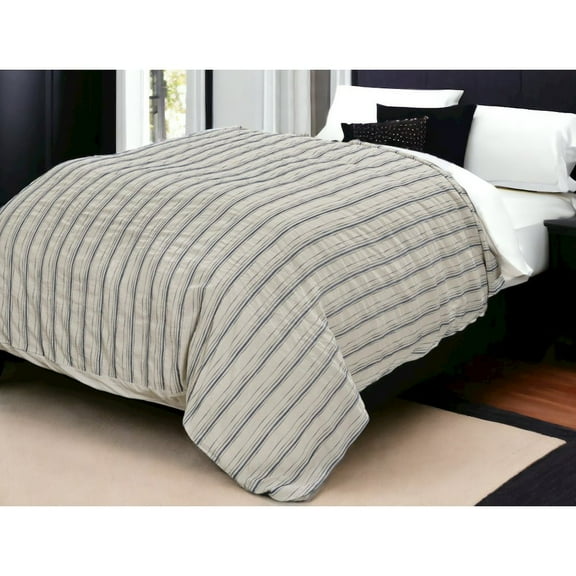 HomeRoots Natural King Linen 300 Thread Count Dry Clean Only Duvet Cover