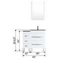 thumbnail image 3 of 42 White Vanity Set - One 30 Sink Base, One 12 Drawer Base (LV4-C2-42-W), 3 of 4