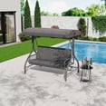 thumbnail image 4 of Chaise Balançoire de Patio Extérieure à 3 Places avec Auvent Réglable et Dossier Inclinable – Cadre en Métal Robuste – Coussins Épais Amovibles – Résistant aux Intempéries – pour Cour Arrière, Jardin, Véranda, Bord de Piscine, 4 of 8