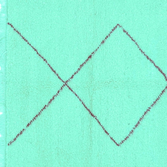 Ahgly Company Machine Washable Indoor Square Solid Turquoise Blue Modern Area Rugs, 3' Square