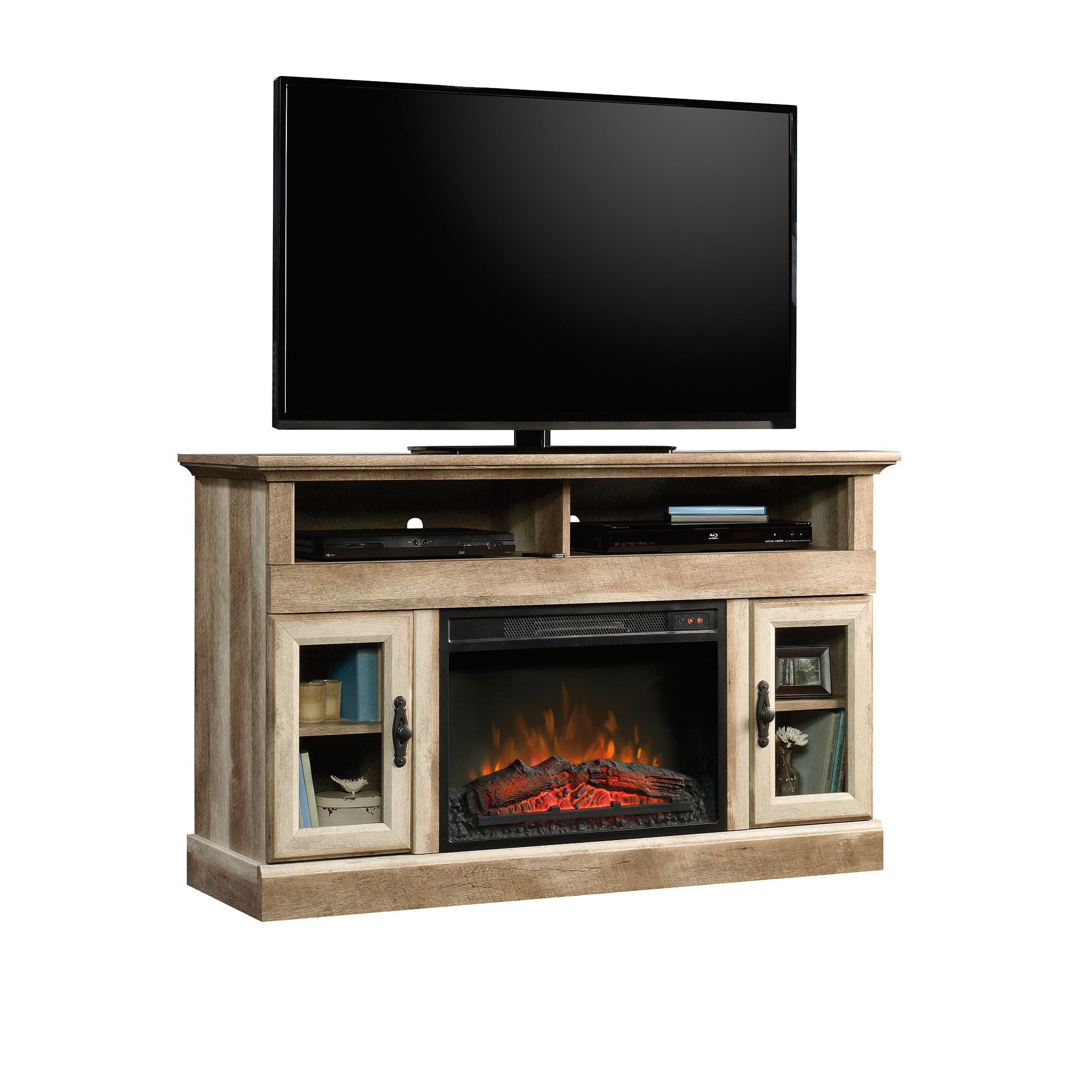 Better Homes & Gardens Crossmill Fireplace Media Console, for TVs up to 60", Weathered Pine Finish - image 3 of 8