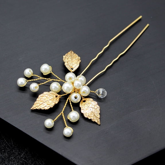 OULII 3PCS Bridesmaid Clip Set Hair Clips Alloy Golden Hair Accessory for Women Wedding Party