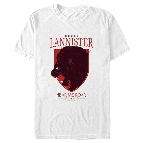 Men's Game of Thrones House Lannister Lion Crest  Graphic Tee White X Large