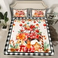 thumbnail image 2 of jejeloiu Christmas Gift Truck Queen Sheet Sets,Xmas Candy Flat Sheet,Geometric Plaid Queen Fitted Sheet For Girl Kids,Ultra Soft Bedroom Decoration,4pcs, 2 of 7