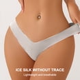 thumbnail image 5 of Conjunto de 3 piezas de bragas de seda de hielo sin rastro de algodón para mujer, bragas de mujer con borde de cintura en forma de V, 5 of 5