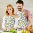 thumbnail image 3 of Yellow Lemon Fruit Slices White Pattern Apron-Garden Aprons for Women with Pockets-Cotton Linen Waterproof Kitchen Cooking Gardening Aprons Adjustable for Kitchen,Cooking,BBQ and Salon 33x27 Inch, 3 of 7