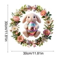 thumbnail image 3 of Easter Bunny Egg Wreath Sticker, Self Adhesive Wall Decal With Pvc Material, Water Repellent And Multi Surface For Glass, Tile, Mirror Decorations 12In X 12In 0.05Lb, 3 of 7