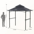 thumbnail image 2 of GVDV 8'x 5' Grill Gazebo Canopy, Outdoor BBQ Gazebo Shelter with 2 Side Shelves & Double-Tiered Top, 2 of 7