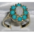 thumbnail image 2 of LBG 14k Yellow Gold Natural Opal and Turquoise Womens Anniversary Ring - Size 10.25, 2 of 4