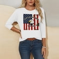 thumbnail image 4 of Women's Printed 3/4 Sleeve Tunic Top, Casual Round Neck Pullover Blouse, Summer Spring Fashion Clothing, USA 250th Anniversary Celebration Wear, Plus Size S-4XL, Comfy, 4 of 7