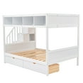 thumbnail image 6 of Harper & Bright Designs Twin over Full Bunk Beds with Staircase and Drawers, Wooden Bunk Bed Frame with Storage Shelf for Bedroom, White, 6 of 14
