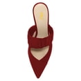 thumbnail image 4 of FSJ Women Chic Crystal Chunky Low Heel Mule Elastic Strap Pointy Close Toe Sandal Slip On Backless Slippers Slides Shoes Size 13 Red, 4 of 4