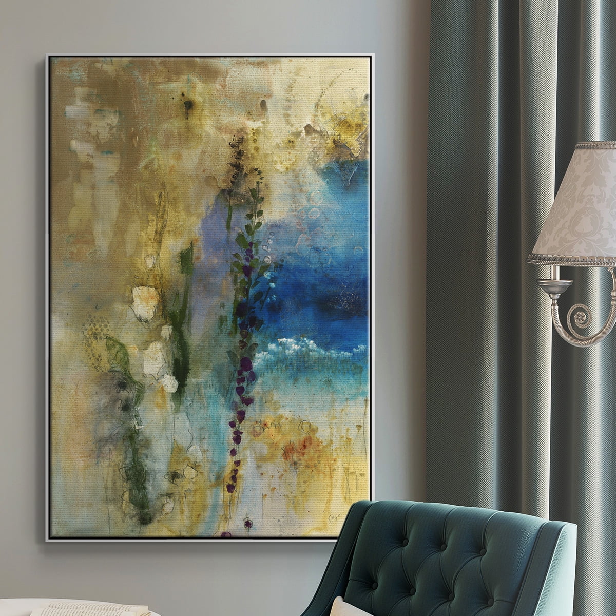 Immerge II Framed Premium Gallery Wrapped Canvas - Ready to Hang - 25 x 37 - White Floating Frame
