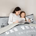 thumbnail image 3 of Manfei 3D Football Comforter Sets Twin Size, Modern Ball Game Comforters & Duvets, Sliver White Reversible Bedding Twin Comforter Set, Super Cozy Room Decoration, 2-Piece, 3 of 8