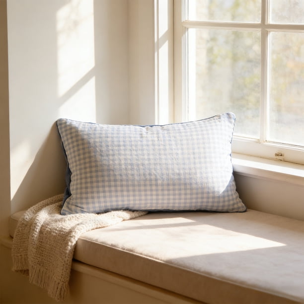 Funda de almohada bohemia de cuadros para adultos, poliéster suave y transpirable, funda de almohada individual extra grande de 18,9x29 pulgadas para decoración de camas y dormitorios