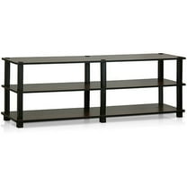 Furinno Tst No-tools 3-Tier Wide Shoe Storage Rack, Dark Brown/Black