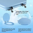 thumbnail image 3 of Blue Round Toilet Seat Natural Wood Toilet Seat with Zinc Alloy Hinges, Easy to Install also Easy to Clean, Scratch Resistant Toilet Seat by  (Round, Blue), 3 of 6